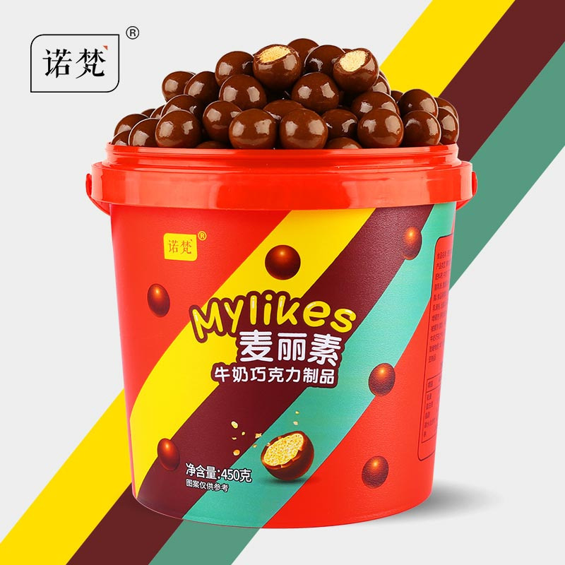 SNWQ诺梵纯可可脂牛奶巧克力口味麦丽素450g