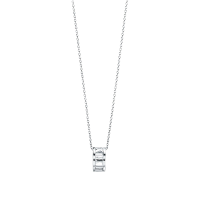 TIFFANY&CO.蒂芙尼圆环项链蒂芙尼项链女 ATLAS罗马字母镂空圆形简约数字吊坠 925银锁骨链