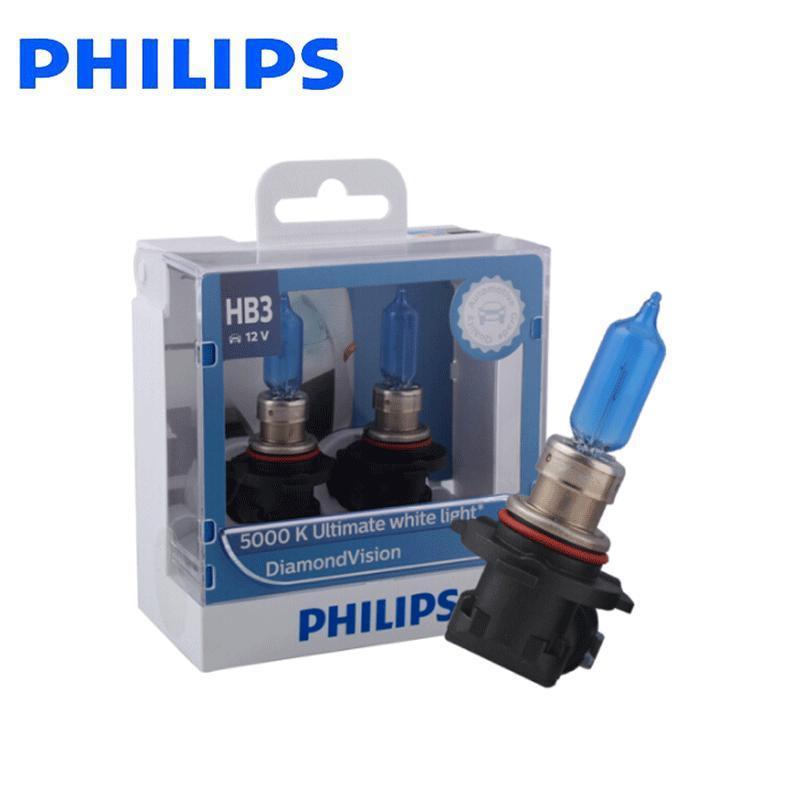 德国飞利浦(PHILIPS) 车载照明灯泡远近光飞利浦蓝钻之光HB3 9005dv 5000k12v 55w对装