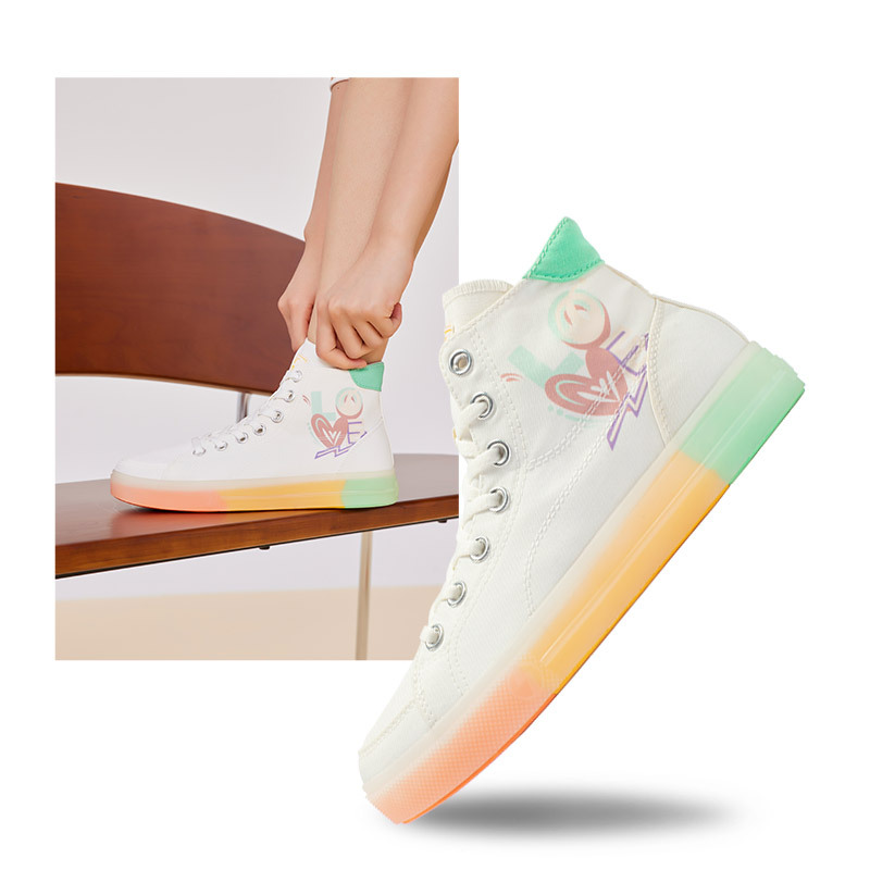 361°板鞋女鞋运动鞋新款帆布鞋子果冻底休闲鞋