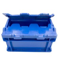 冰禹 SNll-124 塑料周转箱 塑料带盖运输物流箱 汽车配储物箱周转箱 收纳工具箱零件箱 E箱-有盖灰色