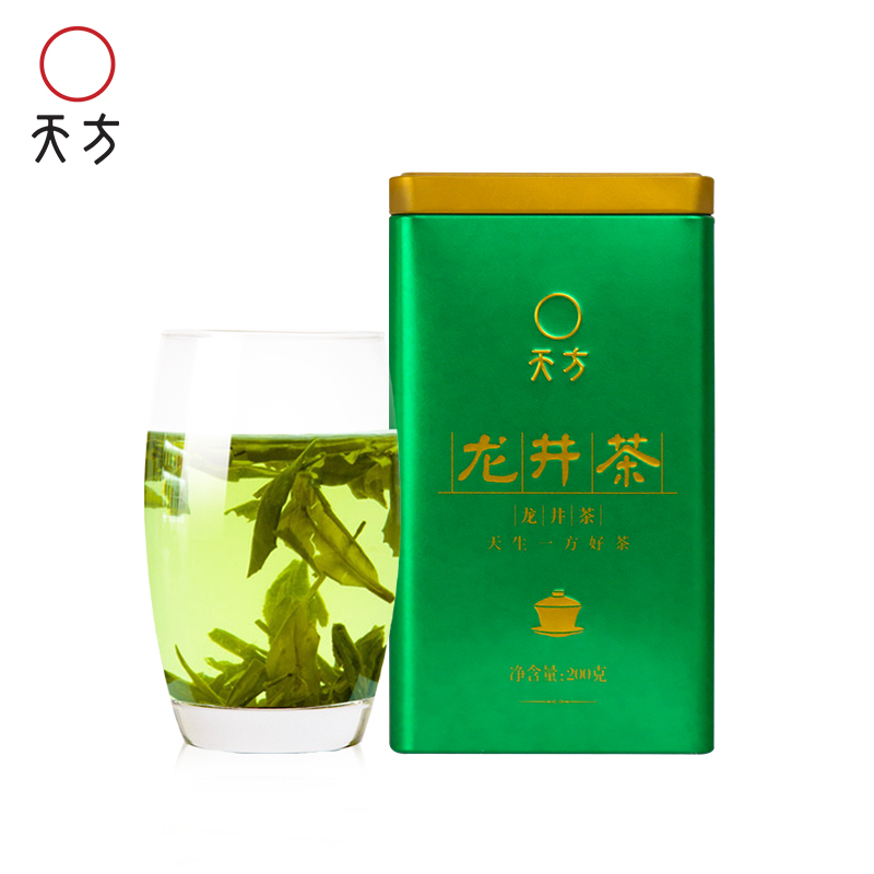 春茶绿茶安徽天方茶叶200g龙井绿茶春茶 雨前龙井春茶 越州产区 小罐装茶叶
