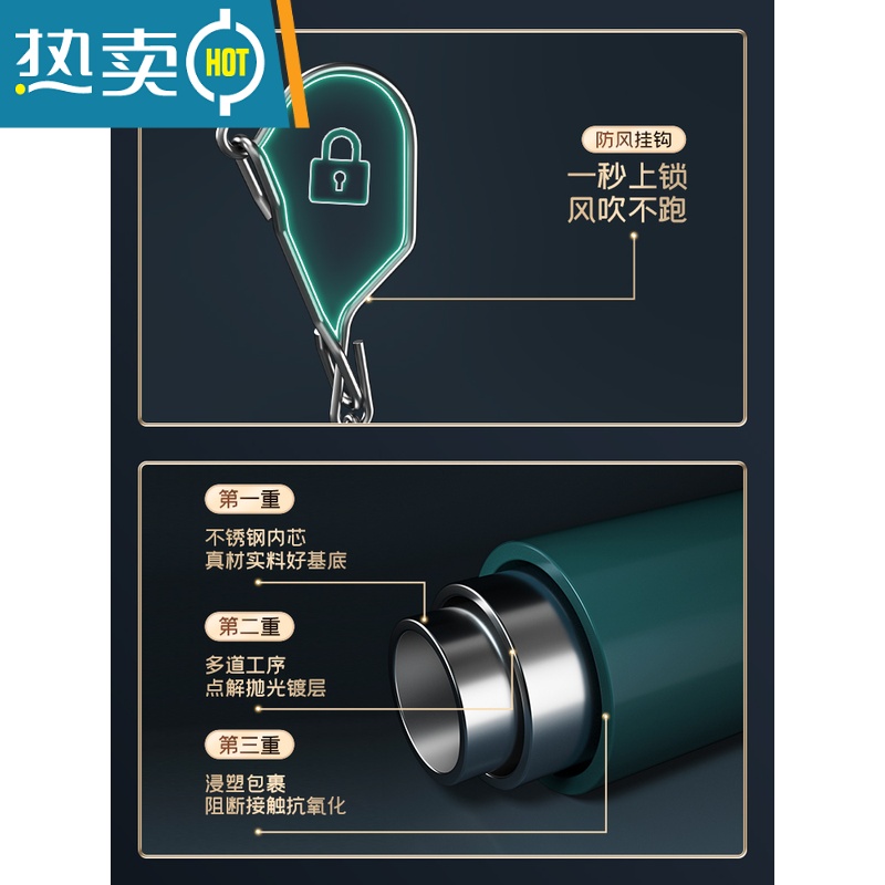 敬平不锈钢晒袜子器防风晾衣架多夹子家用挂衣多功能内衣裤夹袜子架 加粗加厚圆形24夹?送2个夹子?[樱花粉] 1衣夹高清大图