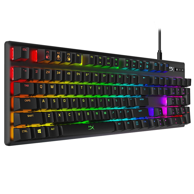 金士顿(Kingston) HyperX 阿洛伊 起源电竞版 RGB游戏机械键盘 104键 冰轴 黑色 吃鸡游戏键盘