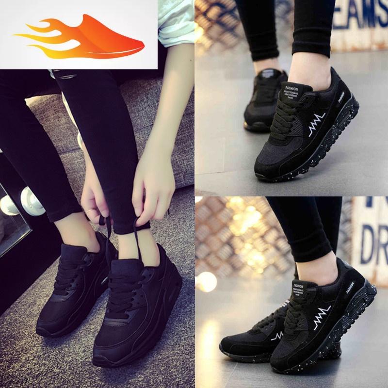 fish basket韩版特大码女鞋41黑色43肥脚孕妇休闲运动鞋40号平底2019