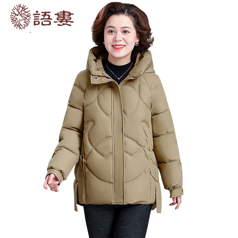 语娄中年妈妈短款羽绒棉服中老年女装外套季小棉袄棉衣40岁50