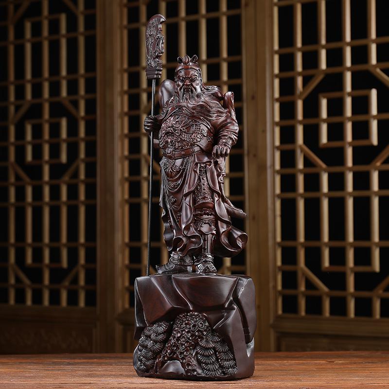家柏饰(CORATED)关公摆件办公室实木供奉关二爷关羽神像关公像店铺佛像高清大图