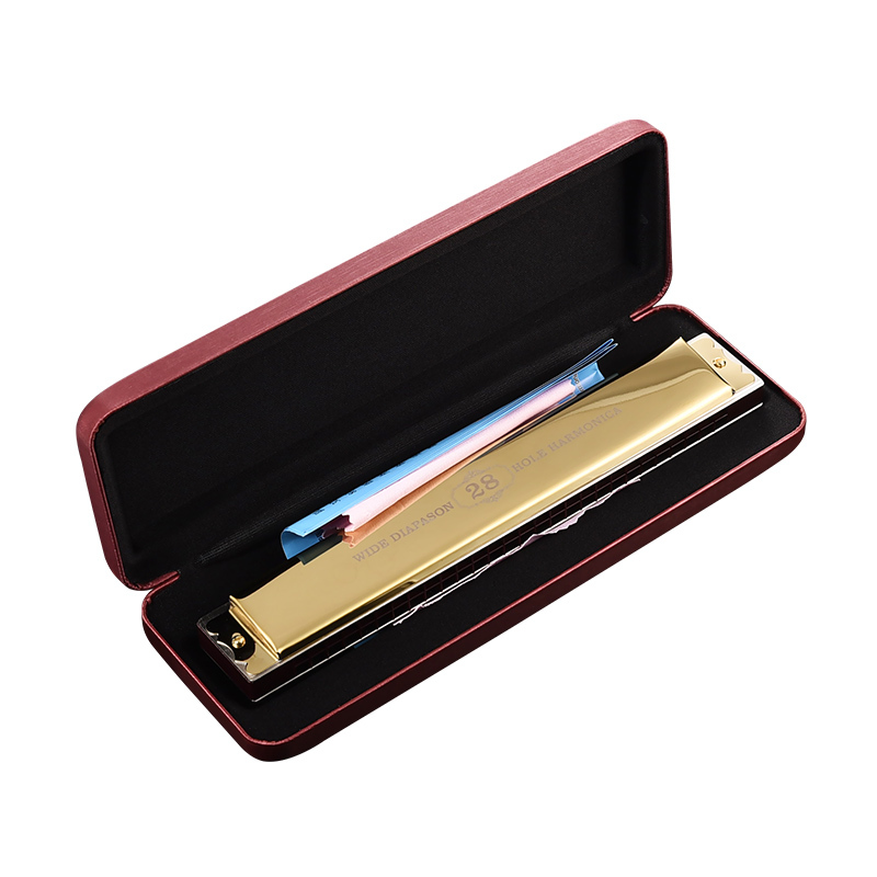 天鹅进口音簧口琴28孔c调复音初学者儿童教学口琴重音成人高级专业