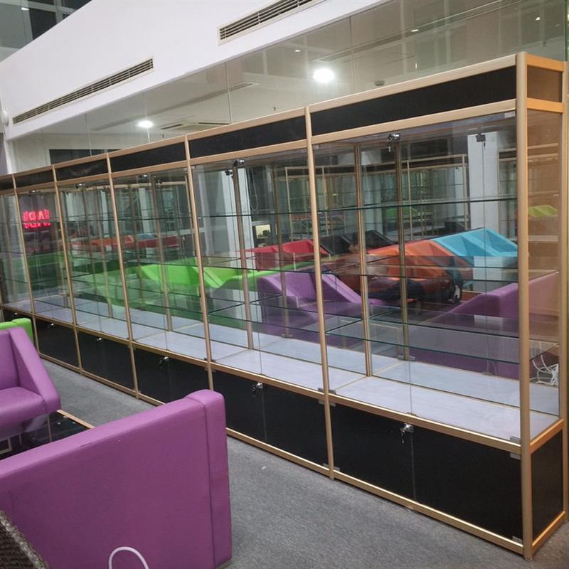 精品珠宝礼品展示柜奖杯玻璃手机模型展柜台陈列货柜烟酒茶叶货架|不带玻璃100*35*200长宽高