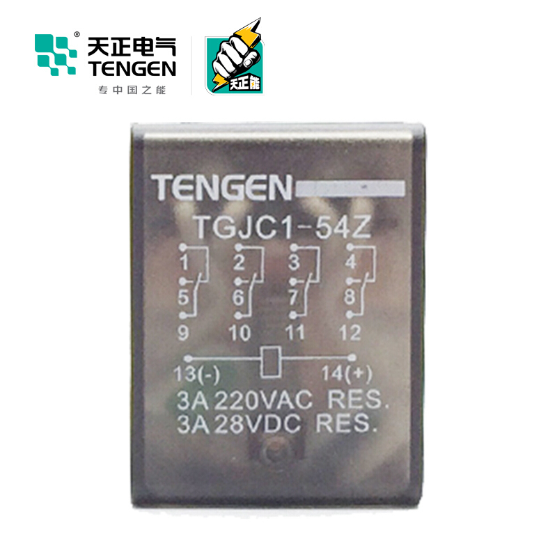 天正电气 TGJC1 小型 3A 4Z 不带灯 48VDC 340040400095 中间继电器