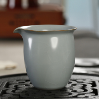 戴云品格 汝窑茶具公道杯陶瓷功夫茶具配件分茶器倒茶器汝瓷茶海家用礼品 原矿冬青釉屹立公道杯