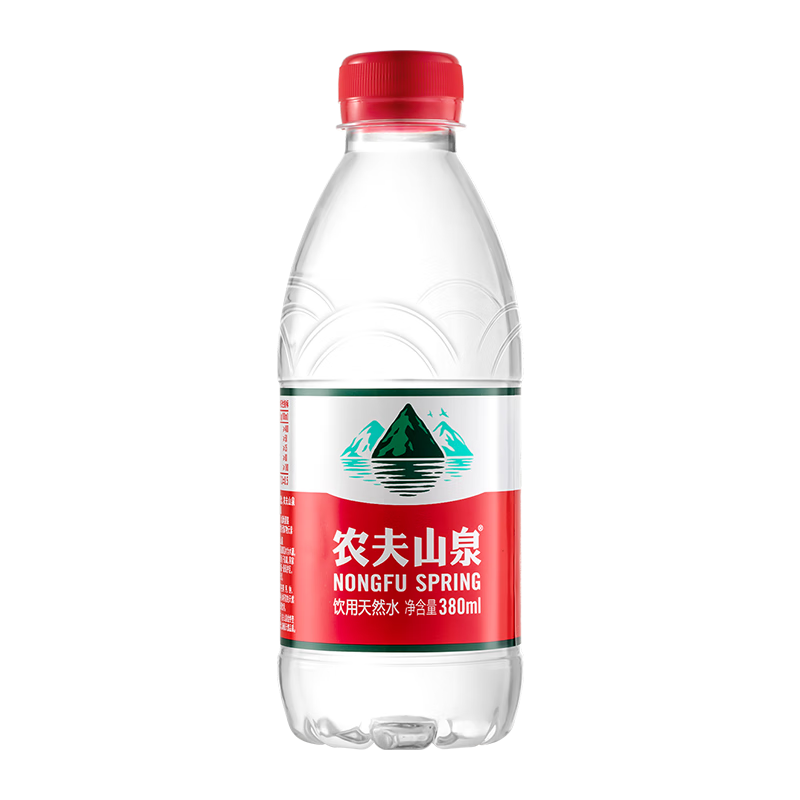 苏宁 农夫山泉 饮用天然水 380ml*24瓶【塑膜纸箱随机发货】