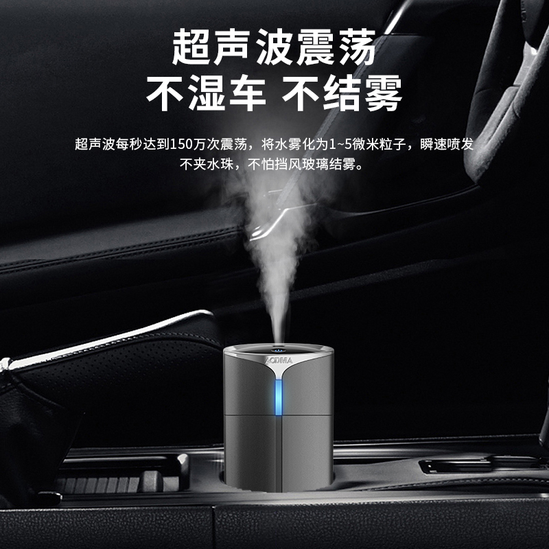 澳得迈小型桌面空气净化器 卧室车用负离子加湿净化器 四合一 黑色 H1!