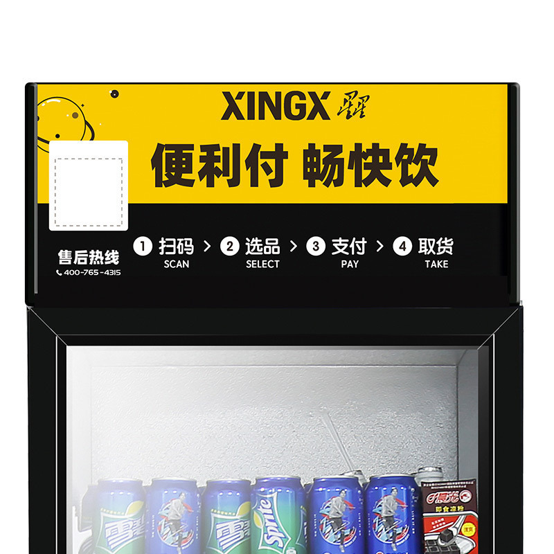 星星(Xingx) 218升 商用立式冰柜 便利店展示柜饮料冷藏柜 单门保鲜节能小型冷柜(黑色) LSC-218G