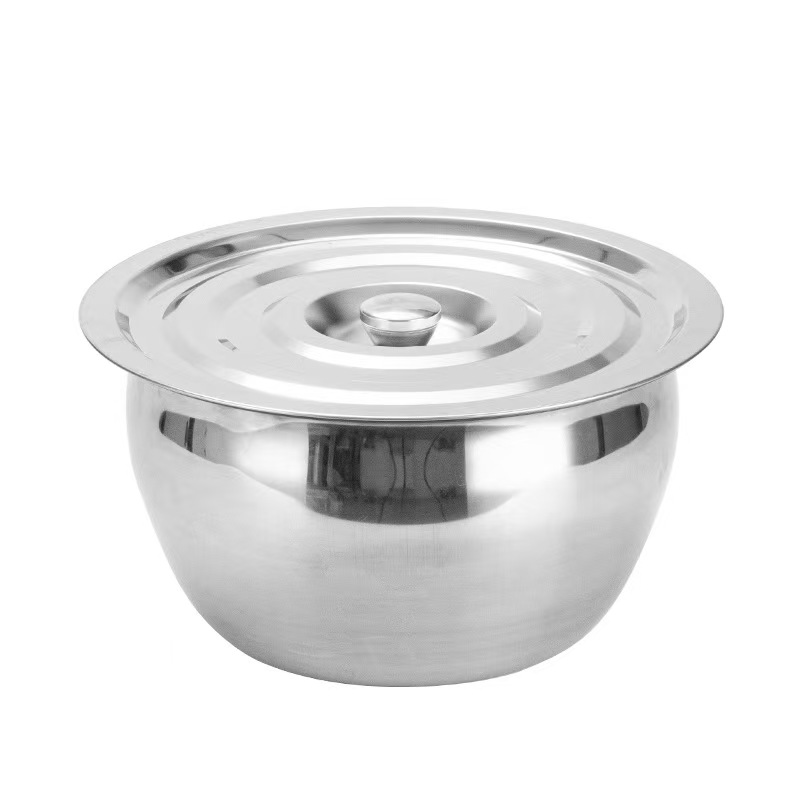 山水本色 特厚不锈钢油鼓油盆带盖 11寸个