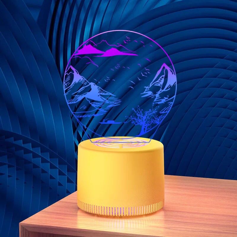 灭蚊器电蚊灯神器吸蚊捕蚊灭蚊灭蚊灯无辐射静音新款迷你家用卧室|桃花秘境:黄色 不带适配器