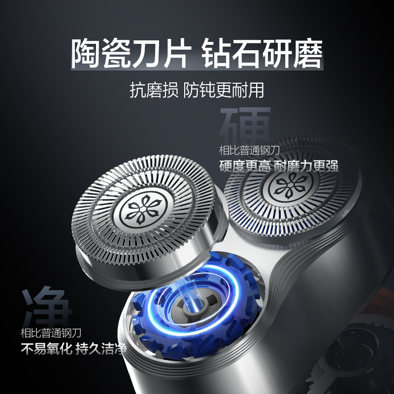 素士便携式素皮电动剃须刀 轻奢机身便携小巧全身水洗干湿双剃刮胡刀 口袋剃须礼盒装SP1!高清大图