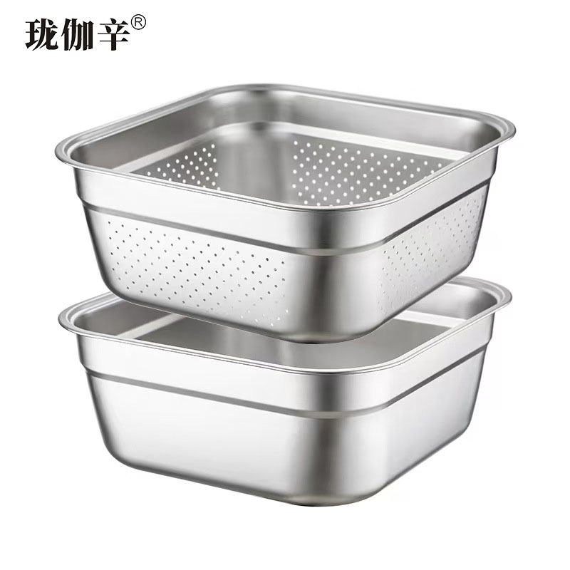 珑伽辛 不锈钢方盆漏盆 30cm*30cm/个高清大图