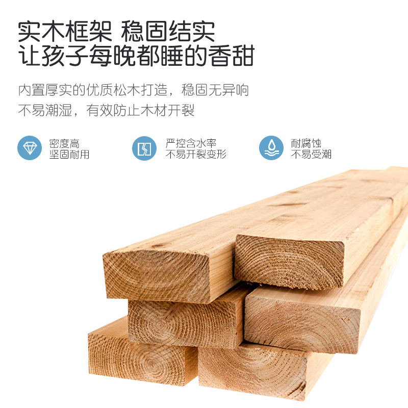 兰秀家居 儿童床 科技布男孩轻奢软床实木框青少年单人床小孩女孩公主小户型现代简约储物网红床