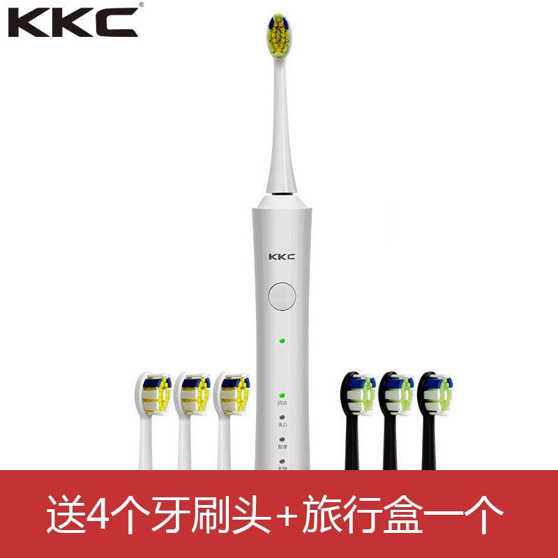 KKC情侣电动牙刷 KQ1-620W 成人家用 声波充电式 全自动软毛美白 白色