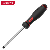得力（deli）DL3448 工业级一字螺丝批 6x125mm_S2 红 1把