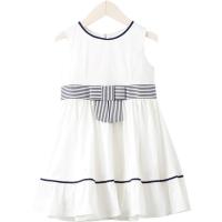 [2件2.5折价:67.3,叠加199减30]米喜迪mecity童装夏装新款女童腰部宽织带装饰梭织连衣裙