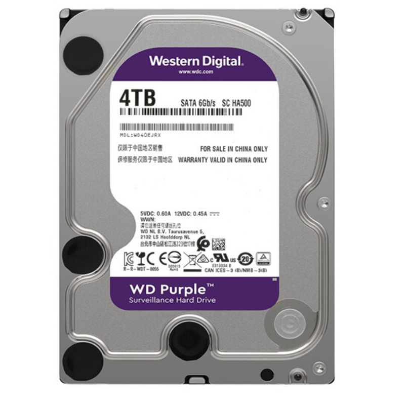 爱国者西部数据(WD)紫盘 4TB SATA6Gb/s 64M 监控硬盘WD40PURX