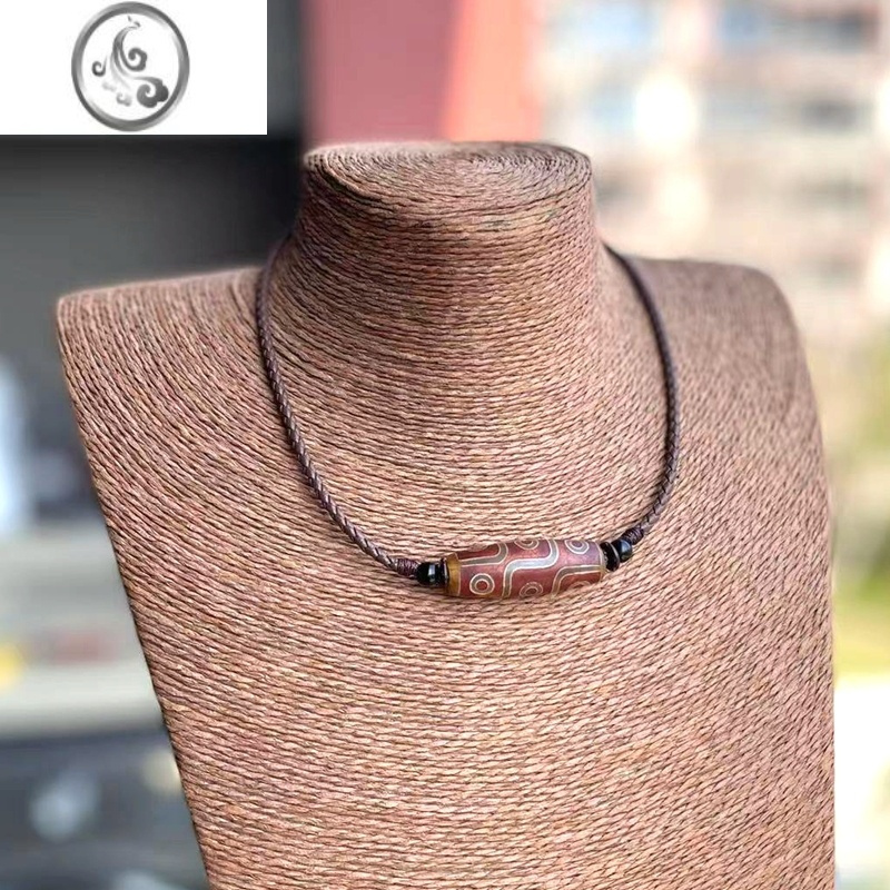 jimi高端天珠横穿锁骨绳挂绳项链绳皮绳锁骨链专用绳小孔珠横挂链