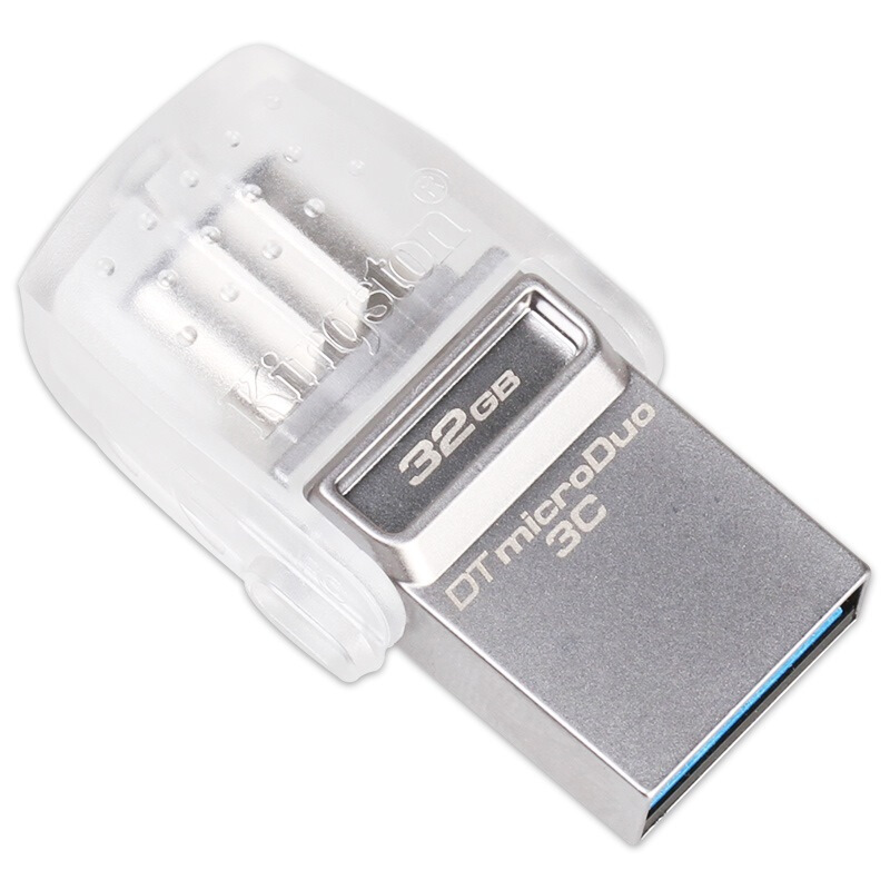 [精选]金士顿(Kingston)DTDUO3C 32GB U盘 USB3.1 和 Type-C 双接口 半透明车载U盘