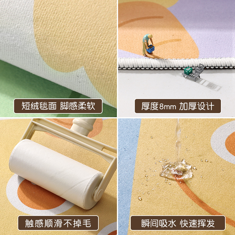 圆形地毯卧室摇椅椅子儿童房阅读区地垫客厅沙发茶几电脑转椅垫子