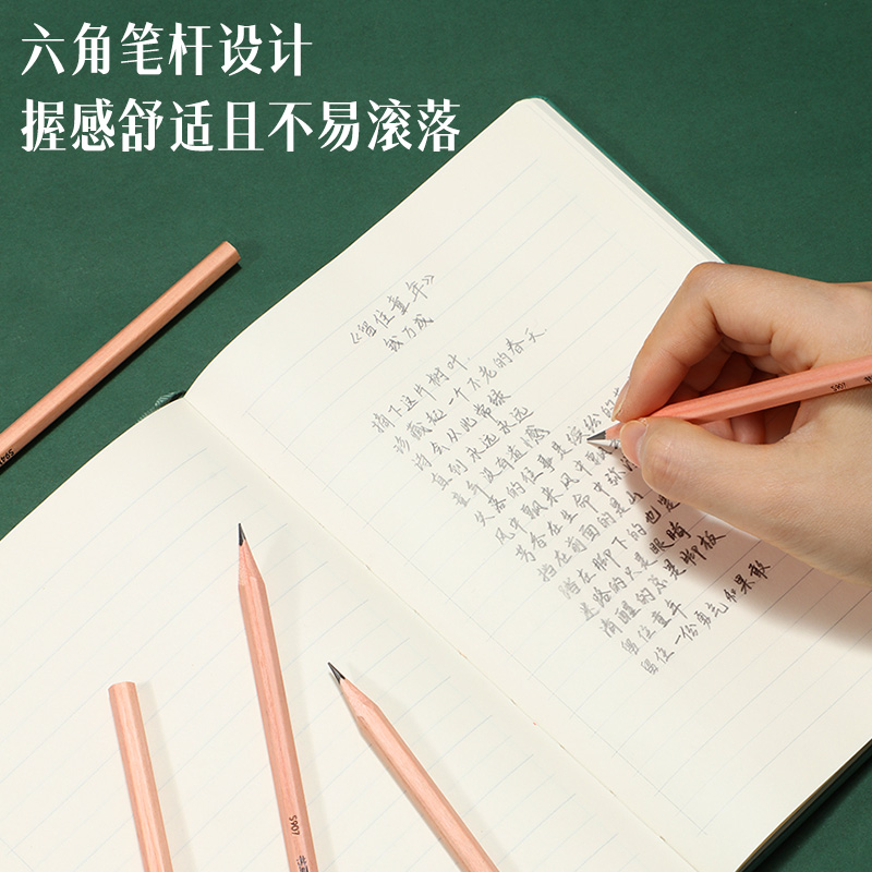 得力(deli)得力六角书写铅笔原木学生素描绘画笔2HHB2H桶装写字 S907-2B-50支筒 桶装高清大图