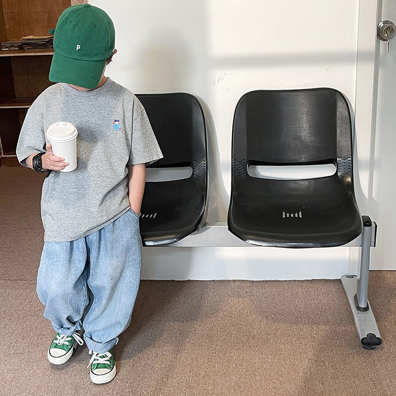 男童夏季短袖t恤2022新款儿童夏款汗衫日系套头打底衫潮