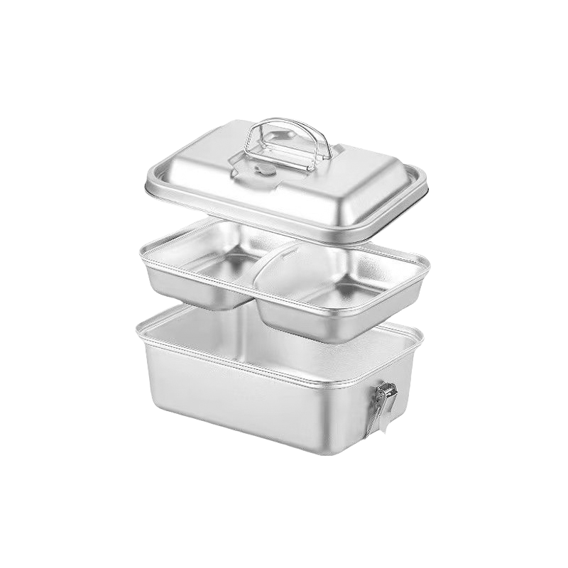 酷美智悦 304不锈钢饭盒1.5L双层方形18*13*8cm KM-BH561 个高清大图