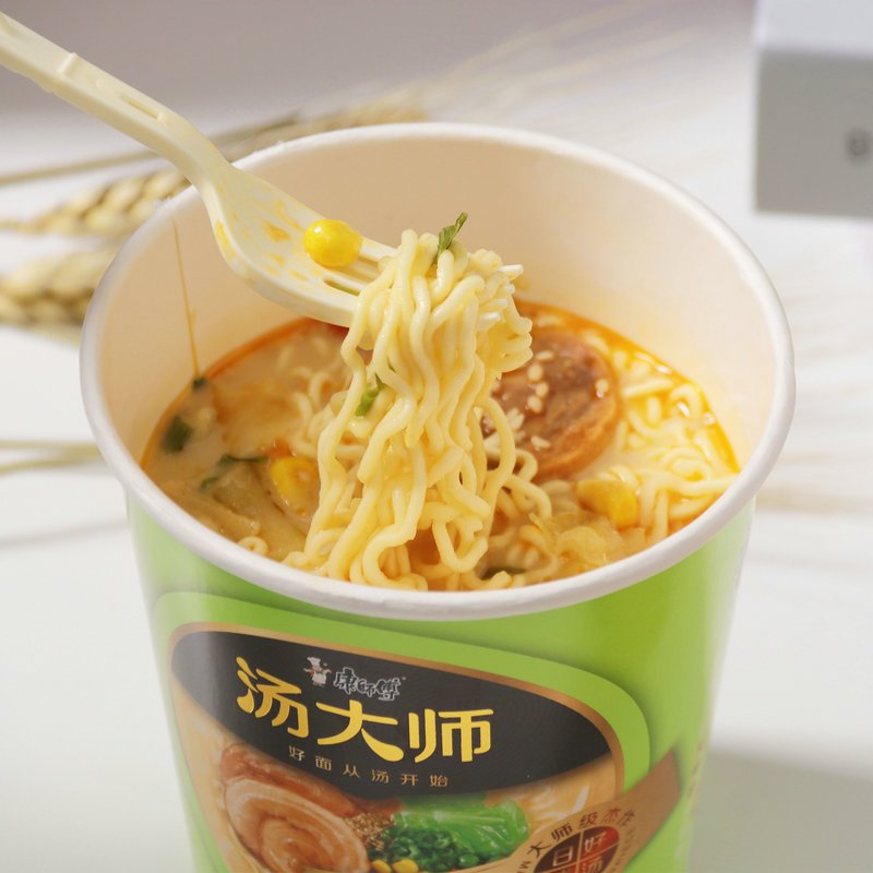 康师傅 汤大师 日式叉烧豚骨面 81g*12杯 方便面(新老包装随机发货)