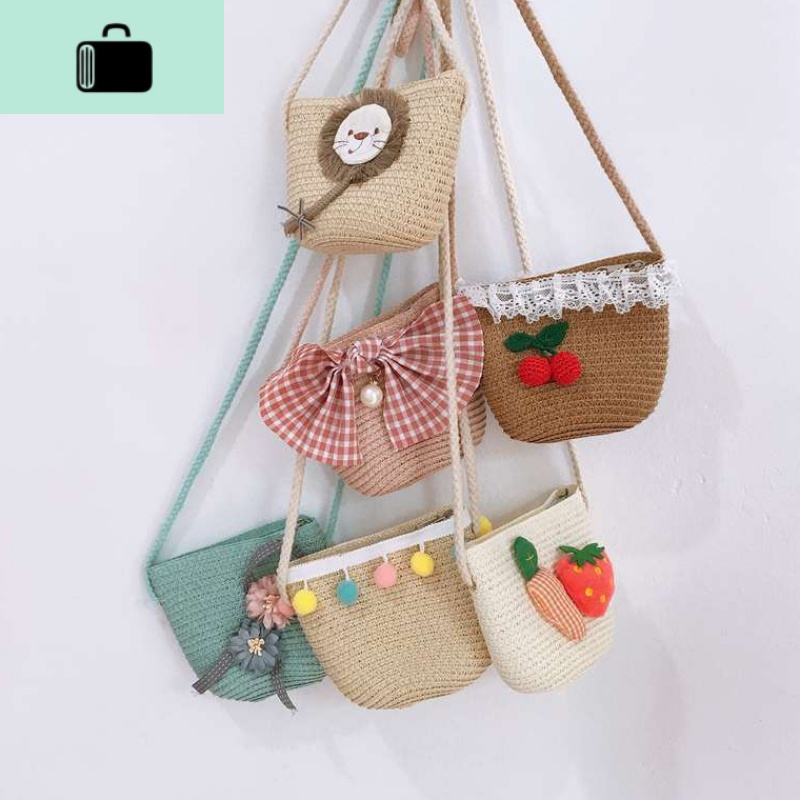 女童斜挎包包可爱公主洋气时尚小宝宝迷你零钱包儿童手工编织包包new