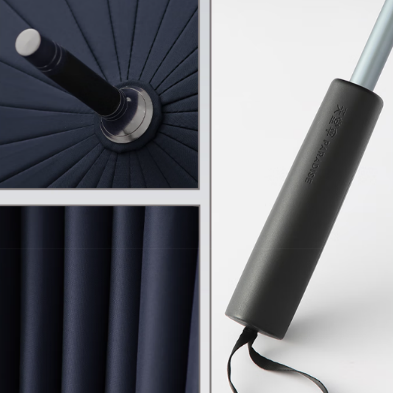 天堂防风雨伞长柄13082E无界探索24K伞下121CM黑胶防晒男士商务伞加大伞面晴雨伞深邃蓝 深邃蓝