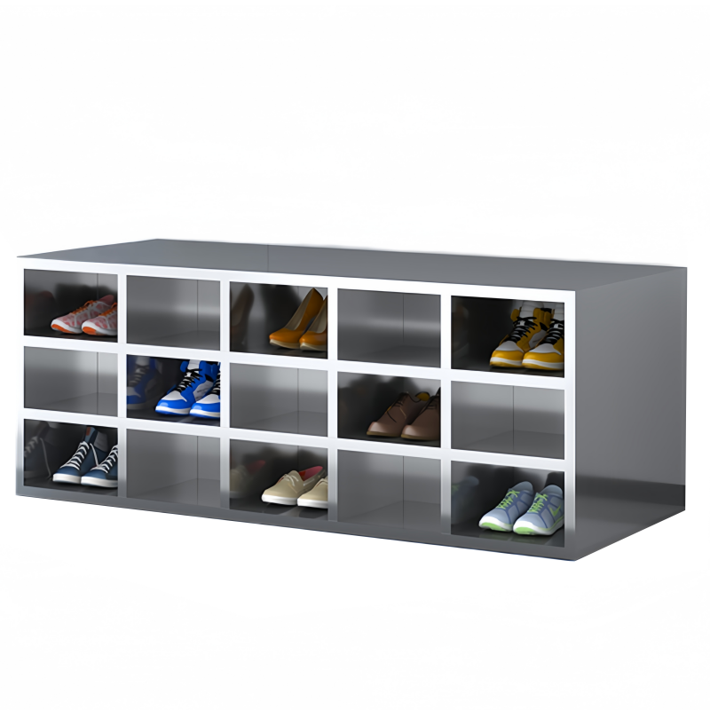 铭思达不锈钢鞋柜双面30格个高清大图