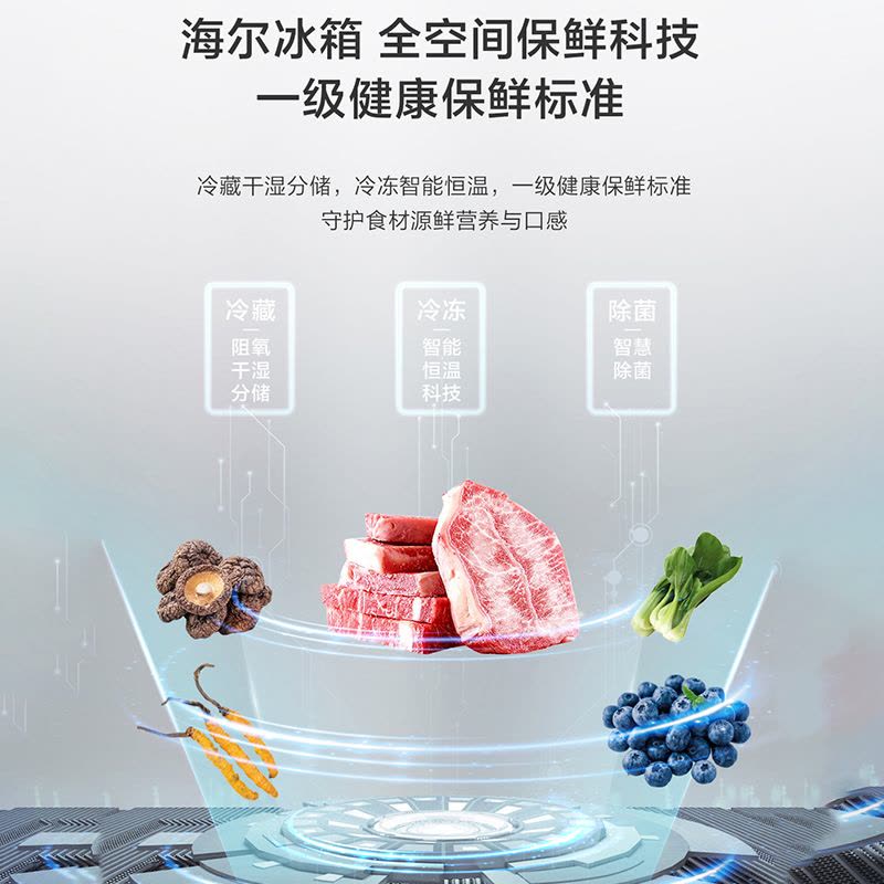 海尔(Haier)460升多门超薄零嵌冰箱 全空间保鲜 EPP超净 专属制冰盒 BCD-460WGHFD14S9U1图片