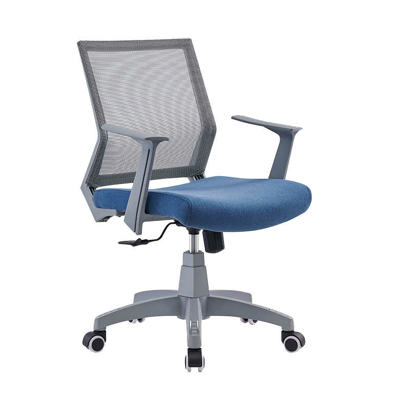 震海ZHWB004舒适久坐办公椅网布靠背蓝坐垫家用电脑椅网布椅会议椅靠背椅人体工学椅高清大图