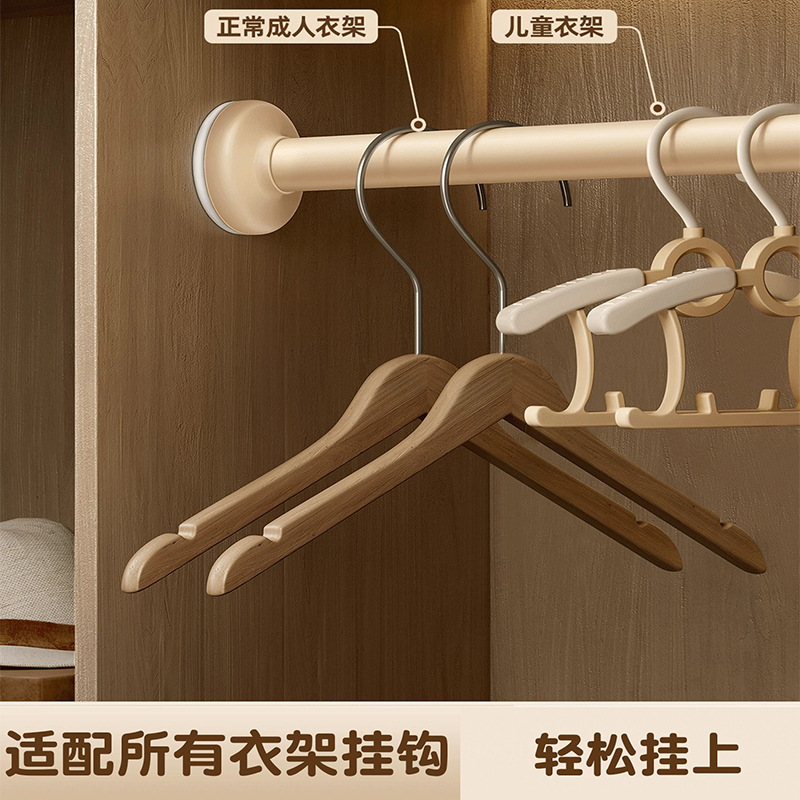 谋福 免打孔伸缩杆 免钉晾衣杆 不锈钢窗帘 衣柜撑杆[白色25管径50-80]高清大图