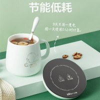 小熊(bear)保温杯垫电热杯垫加热杯垫恒温陶瓷杯恒温加热器暖牛奶加热器办公室茶座[杯垫+陶瓷杯+勺子]A16B10.3