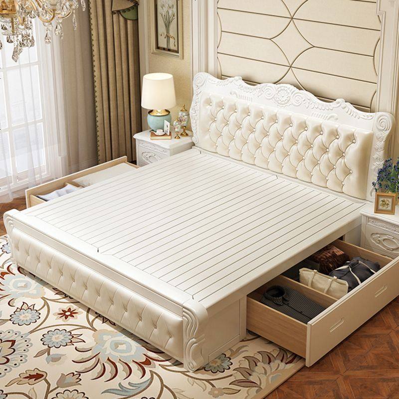 欧式床18米现代简约白色公主床实木床1米5简欧主卧美式双人床视频