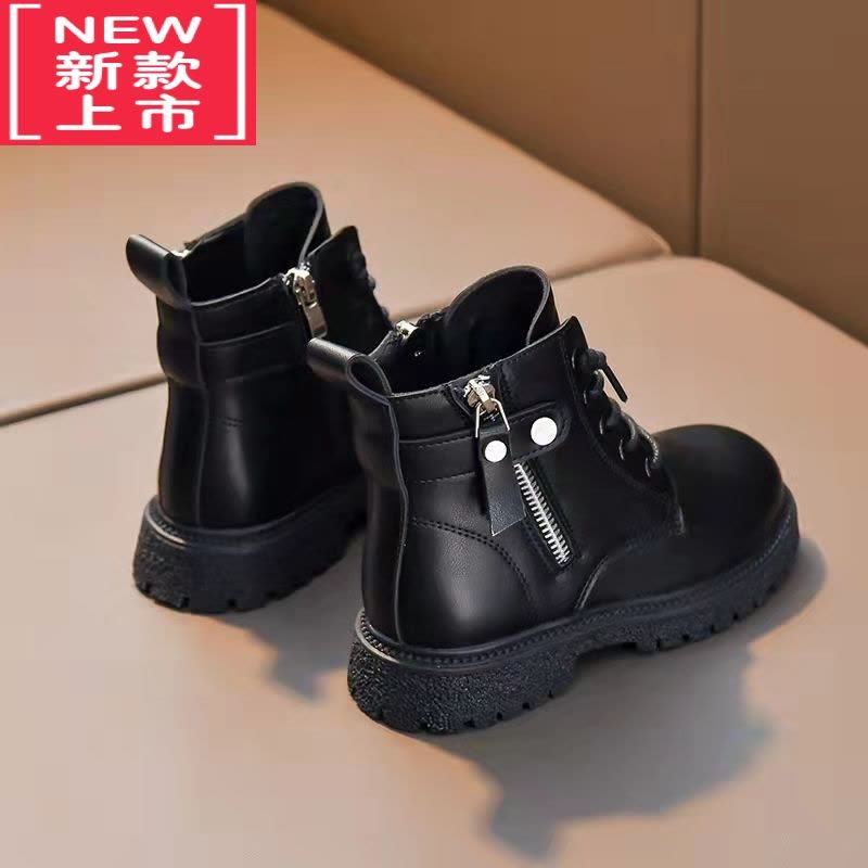 可莉允女童马丁靴2022新款皮靴加绒童鞋儿童靴子宝宝短靴小女孩鞋子图片