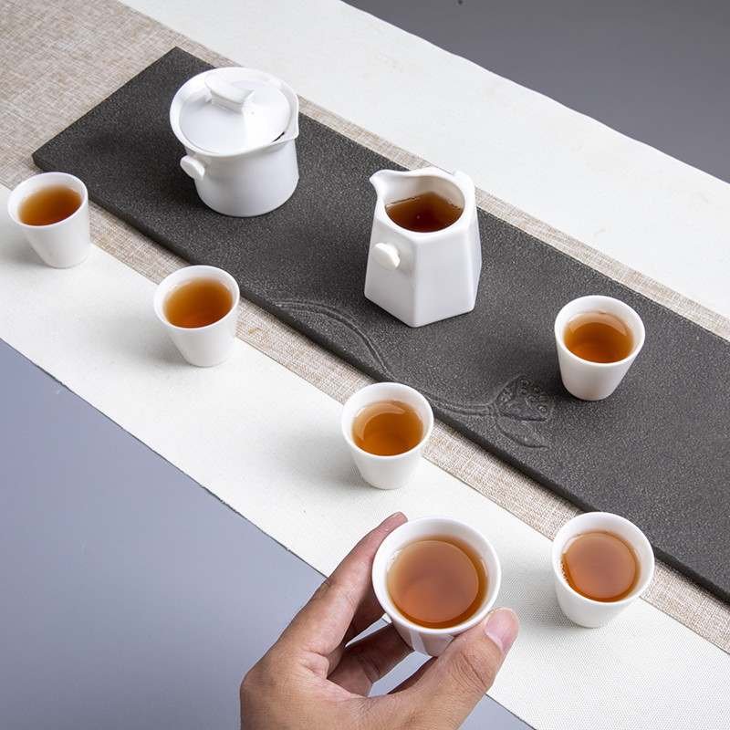 唐宏坊茶具套装 德化白瓷 羊脂玉瓷功夫茶整套茶壶茶杯 办公室陶瓷 功夫茶具套装 羊脂玉瓷茶具套装