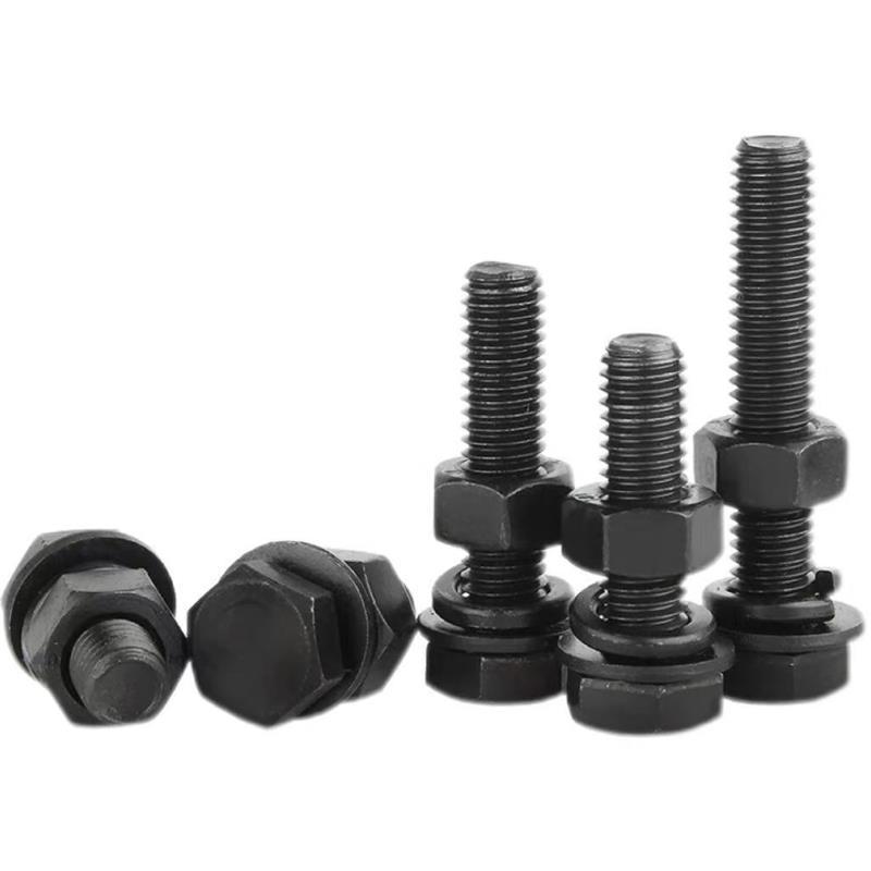 盛京联硕 4.8级外六角螺丝螺母套装 M8*45mm[螺栓+螺母+平弹垫]套