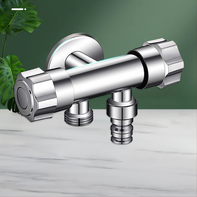 藤印象三通角阀分水器水龙头一分二双洗衣机角阀一进二出接头阀门分流