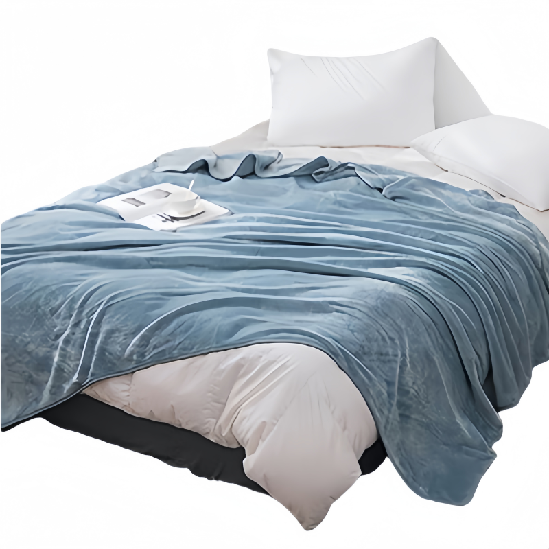 铭思沃毛毯150*200cm条蓝灰高清大图