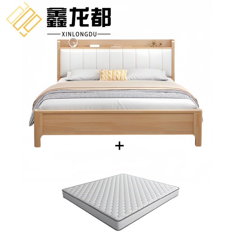 鑫龙都床+床垫1.2m套高清大图