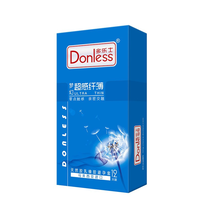 Donless多乐士进口超薄避孕套男用成人情趣计生用品 零点触感亲密交融 赠玻尿酸润滑油003安全套4只