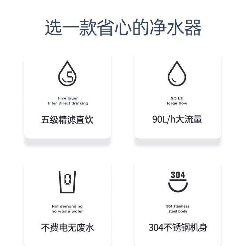 德国德克西Q1-1 超滤净水器家用直饮自来水龙头前置过滤器厨房不锈钢净水机（两年滤芯，不含安装）